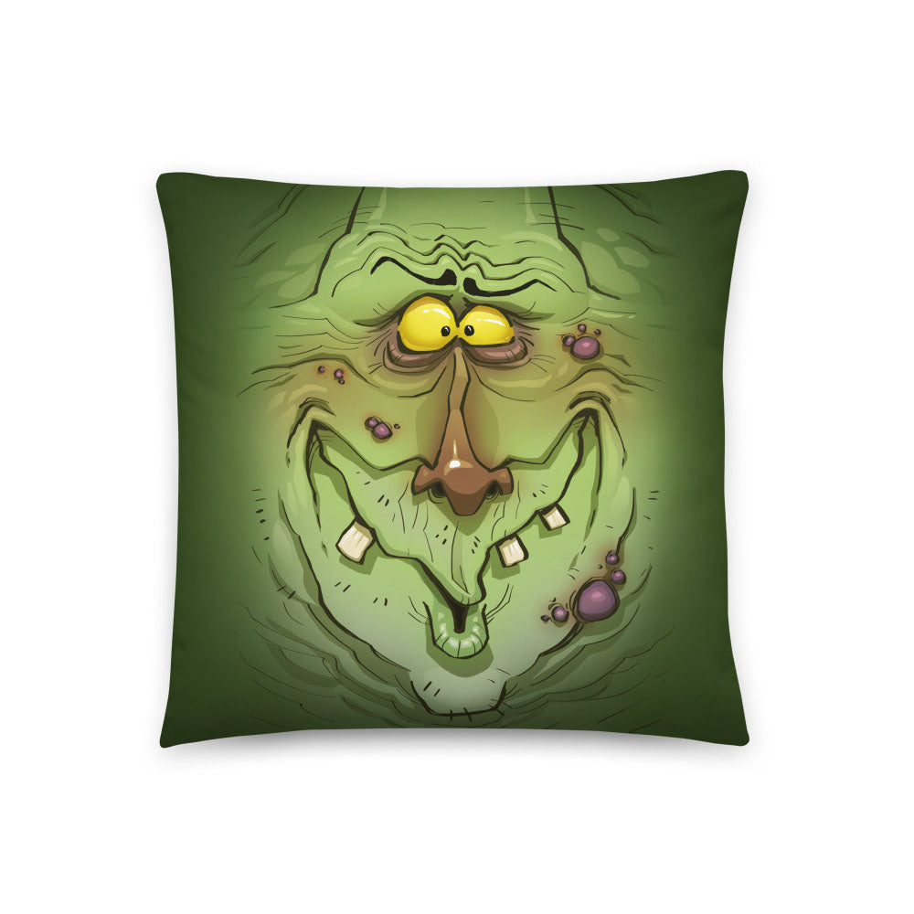 Green Meanie - 18" Throw Pillow