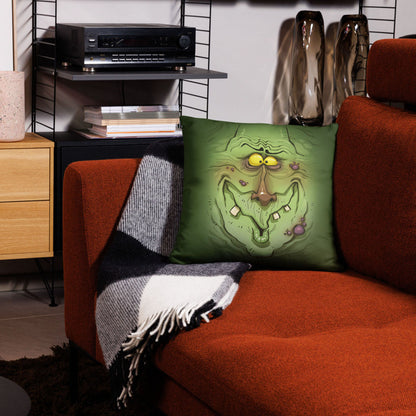 Green Meanie - 18" Throw Pillow