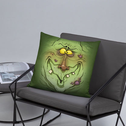 Green Meanie - 18" Throw Pillow